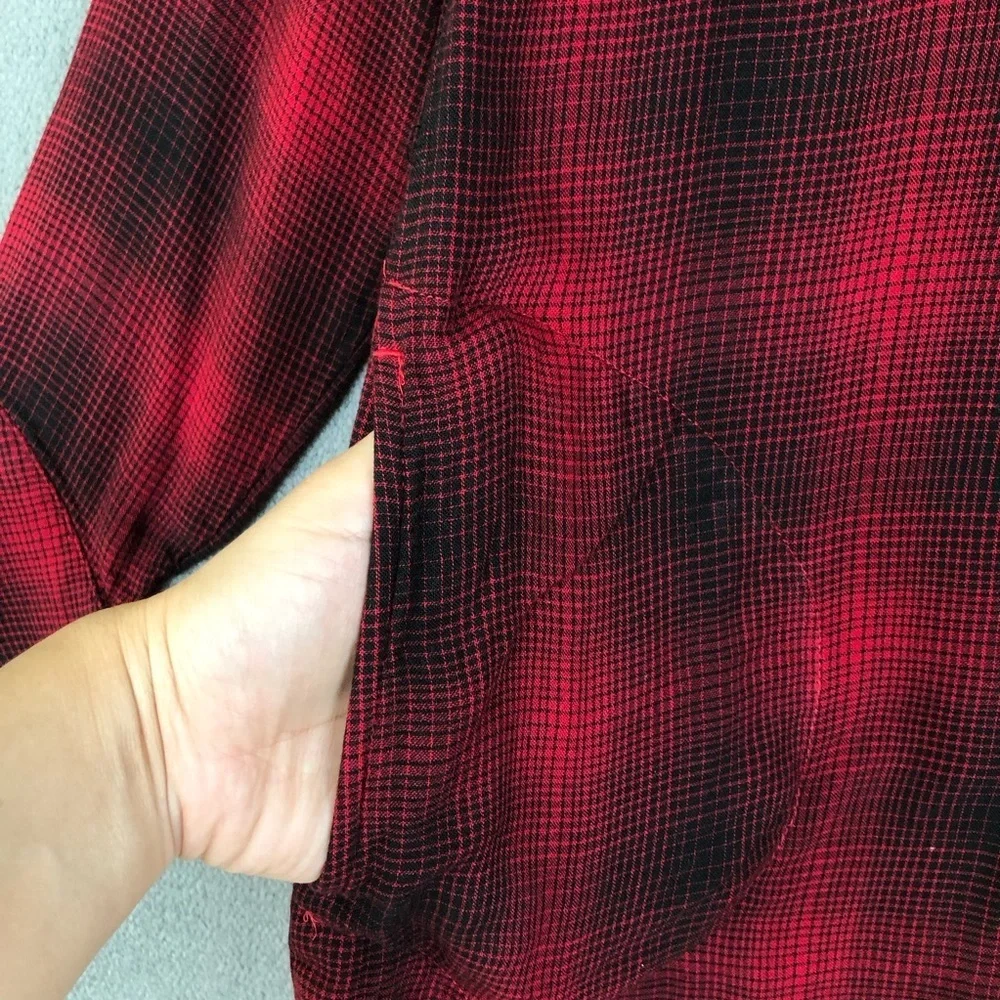 J. Jill Plaid long sleeve oversized button down shirt size XS - Picture 4 of 8